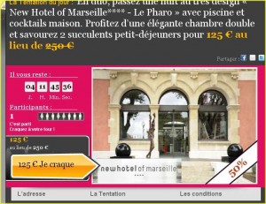 125 euros une nuit plus petit dejeuner en hotel 4 etoiles à Marseille