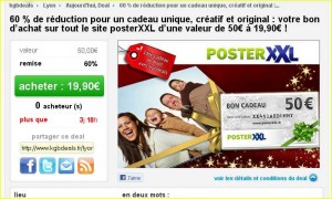 30 euros de reduction sur le site POSTERXXL
