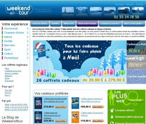 Coffrets cadeaux WeekendTour : 12% de reduction jusqu’au 7 decembre