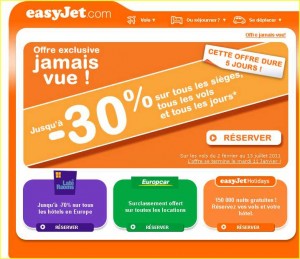 Easyjet – promo jusqu’au 11 janvier