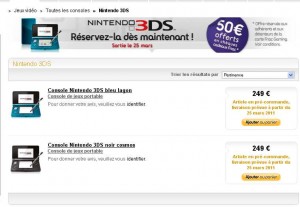 Nintendo 3DS à un prix de revient de 199 euros