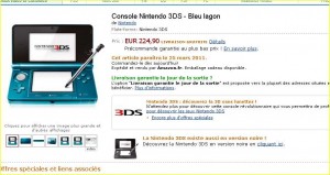 Nintendo 3DS en precommande à 219 euros