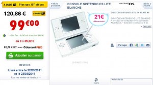 Nintendo Dslite au dessous de 100 euros