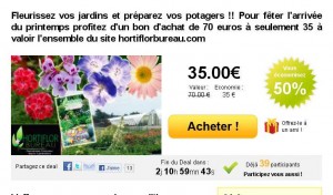 35 euros de réduction pour acheter plantes , legumes , fruits