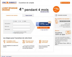 Ing : 30 euros offerts pour l’ouverture d’un livret avec dépot de 500 euros
