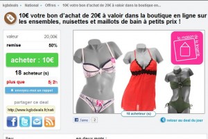10 euros de remise sur lingerie , maillots de bain