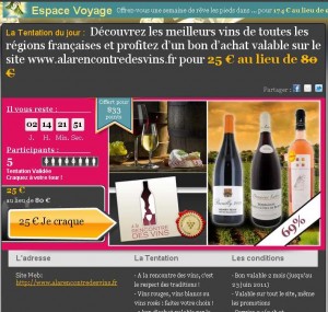 55 euros de remise sur l’achats de vins, champagnes ..