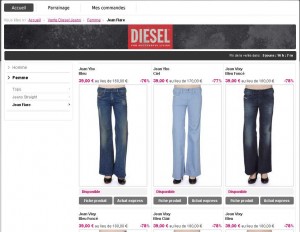 jeans diesel à partir de 39 euros ..