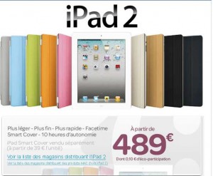 Ipad2 le moins cher : à moins de 409 euros en 16Go wifi