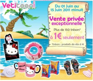 vente privee vetitoon du 1er au 15 juin .. des articles à 1 euro