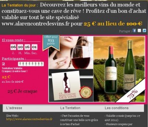 75 euros de remise pour acheter du vin
