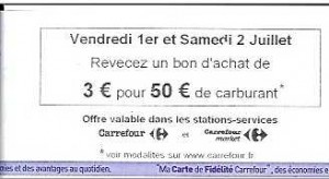 bons plans carburants des 1er et 2 juillet 2011