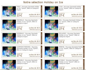 20 euros de remise sur le spectacle holiday on ice tournée