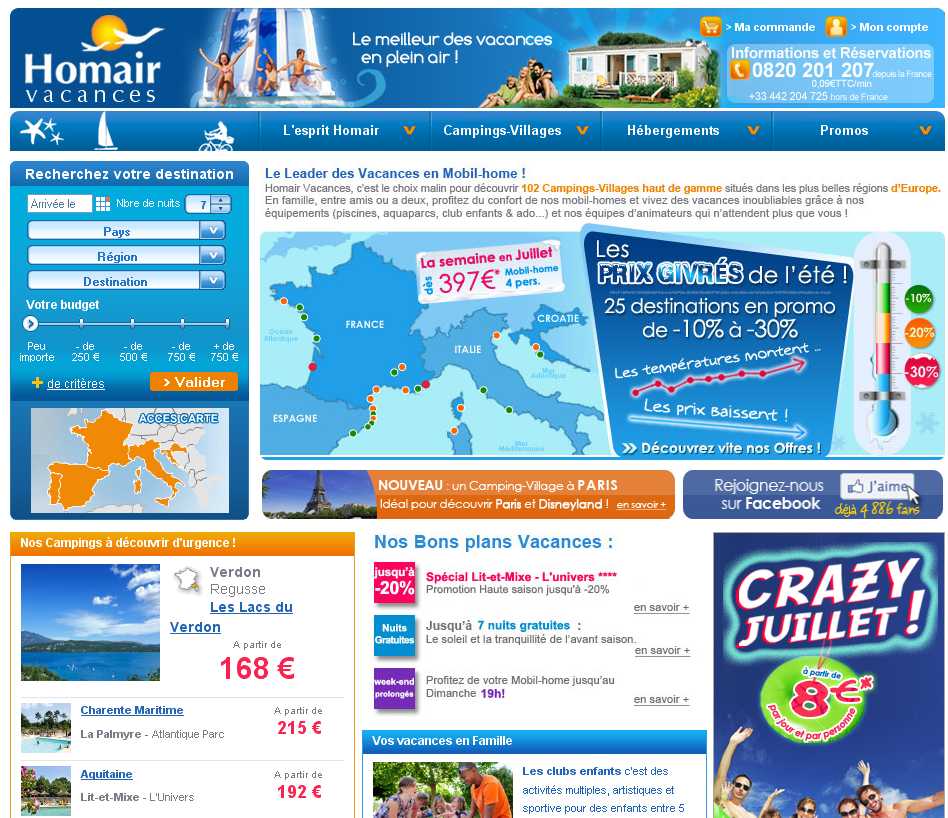 codes réductions chez homair .. locations en camping