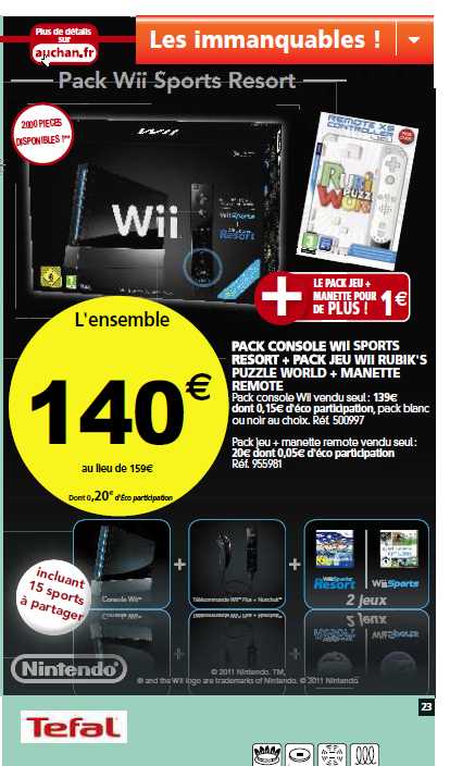 Bons plan console wii chez auchan du 6 au 12 juillet