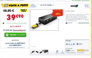 Clé canalplus à moitié prix avec 2 mois d’acces pour moins de 30 euros