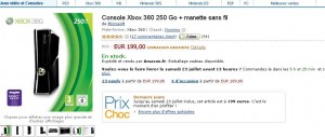 xbox360 250Go à moins de 200 euros