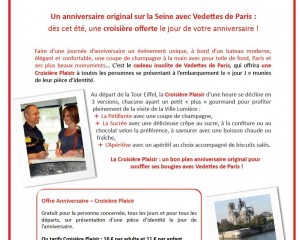 Croisière gratuite sur la seine le jour de votre anniversaire