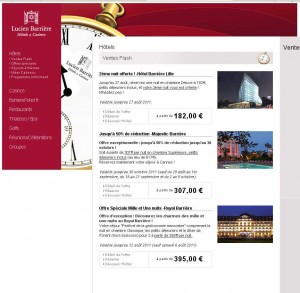 vente flash hotels barrieres:  2 nuits en 5 étoiles à 182 euros