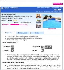 Fuerteventura all inclusive à 399 euros depart de paris le 25/09