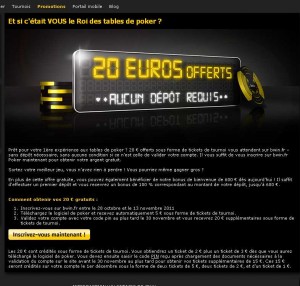 20 euros gratuits pour jouer au poker sur bwin