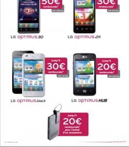 Oreillettes, kit LG bluetooth pas cheres gràce à 20 euros de remboursement