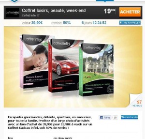 20 euros de remise sur des coffrets cadeaux Infini