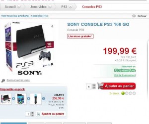 Console Sony PS3 160 go à moins de 200€ port inclu