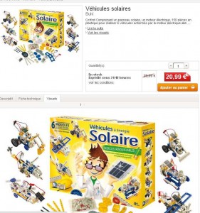 Vente flash jouet Cultura : le vehicule solaire buki à 20.90 euros port inclu