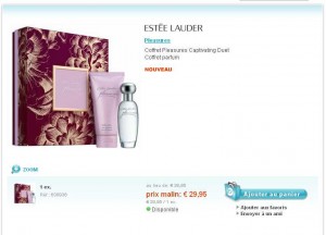 Coffret eau de parfum Pleasures de Estee Lauder à moins de 30 euros