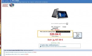 321 euros la tablette Acer Iconia tab A500 livraison incluse