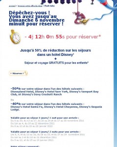 Séjour à disneyland en vente flash jusqu’au 6 novembre jusqu’à 50 pourcent