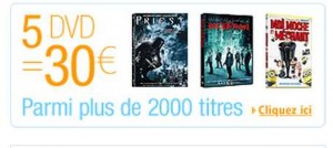 5 dvd au choix pour 30 euros livraison incluse