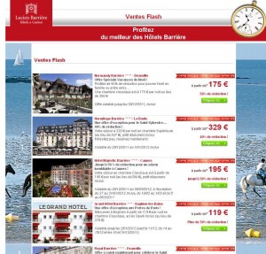 Vente flash hotel Barriere .. offrez vous un week end dans un hotel de luxe