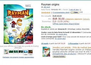 Jeu Rayman Origins pour wii à 30 euros port inclu