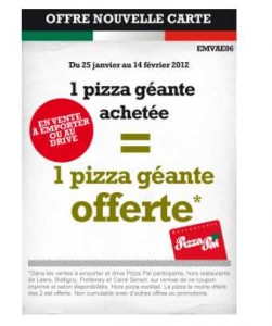 Coupons de reduction valables chez pizza pai en vente à emporter jusqu’au 14 fevrier 2012