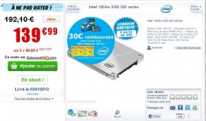 Disque SSD 120Go qui revient à moins de 110 euros port inclu