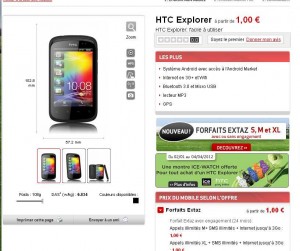 Smartphone HTC Explorer + une montre ice watch à 99 euros avec un forfait sans engagement ou une carte prepayée Virgin Mobile