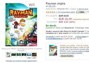 Jeu wii Rayman Origins à 26.99 euros