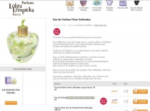 Parfum Fleur defendue de lempicka à 45 euros en 50ml (65 euros normalement)