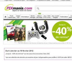 Xbox360 : jusqu’à 40 pourcent de remise sur jeux et accessoires chez pixmania