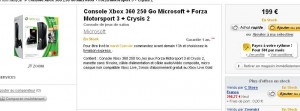 Xbox360 250Go – Forza3 Crisis à 199 euros