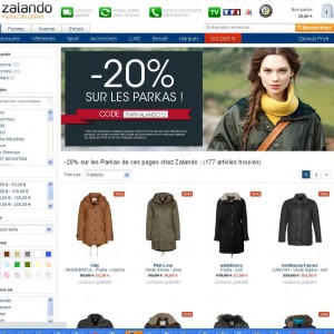 Zalando : solde 3ème demarque et codes promos supplémentaires (20 pourcent sur les parkas  ,10 pourcent sur les vestes)