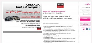 75 euros d’economie pour louer voitures ou utilitaires chez ADA