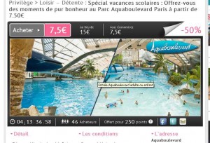 Billets Aquaboulevard à moitié prix