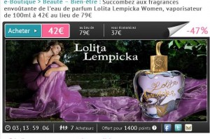 Eau de parfum Lolita Lempicka 100ml à 49 euros port inclu