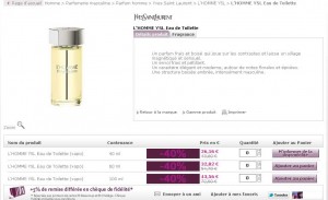 Eau de toilette l’homme d’Yves Saint Laurent avec 40 pourcent