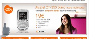 Mobile à clavier OT355 à 19 euros en vente flash jusqu’au 16 fevrier