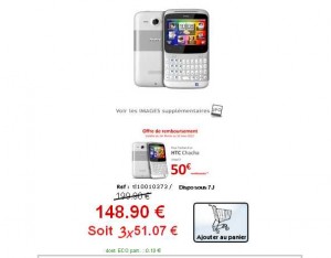 Smartphone android htc chacha à moins de 100 euros sans verrouillage ni engagement