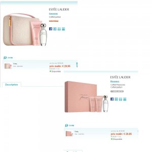 Coffrets Parfums Estee Lauder Sensuous et Pleasures à moins de 30 euros chacun